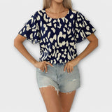 Evelyn - Blusa casual com decote redondo