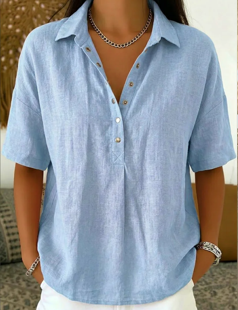 Belém | Blusa com Gola e Detalhe de Botões
