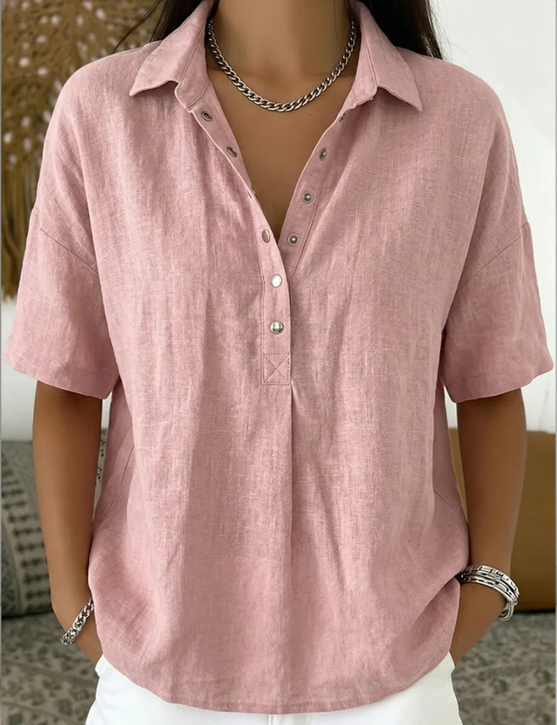 Belém | Blusa com Gola e Detalhe de Botões