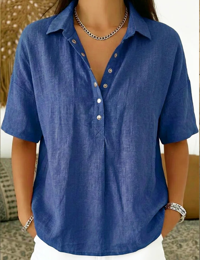 Belém | Blusa com Gola e Detalhe de Botões