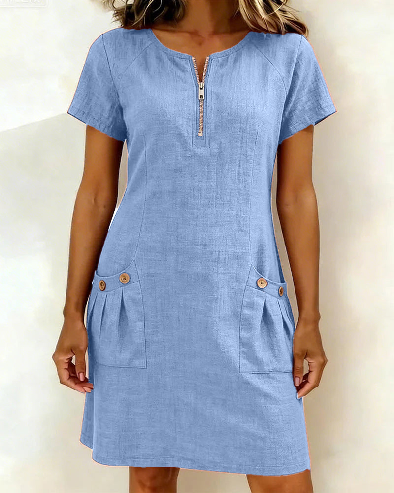 Carolina | Vestido de Algodão com Fecho