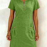 Carolina | Vestido de algodão com fecho de corrente